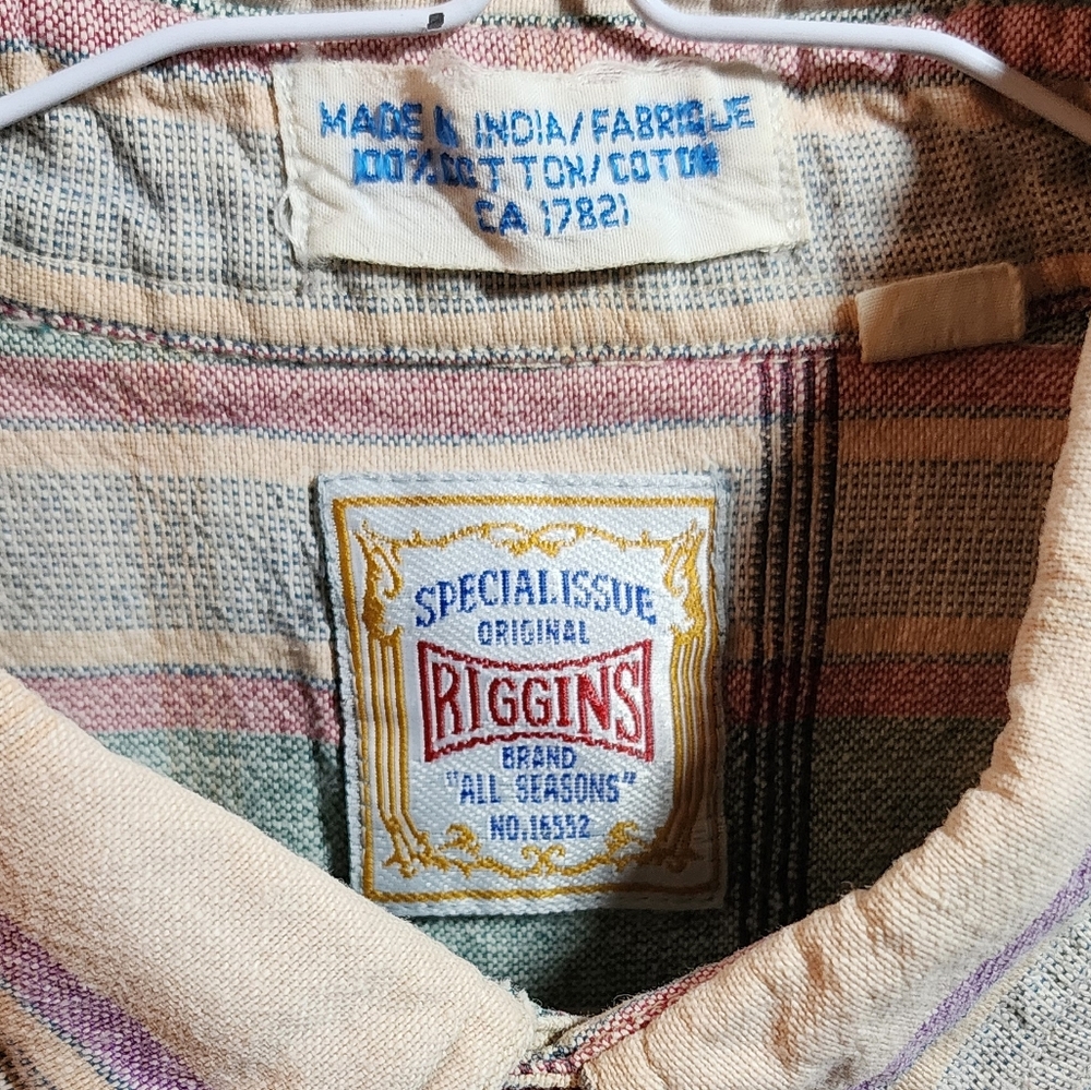 Vintage RIGGINS Special Issue “All Seasons” Cotton Plaid Button Down Shirt - Picture 5 of 12